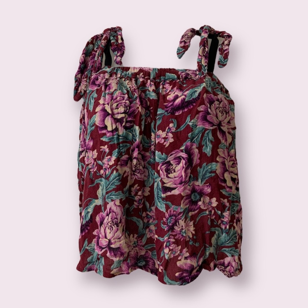 Flowy Floral American Eagle Outfitters Tie Tank